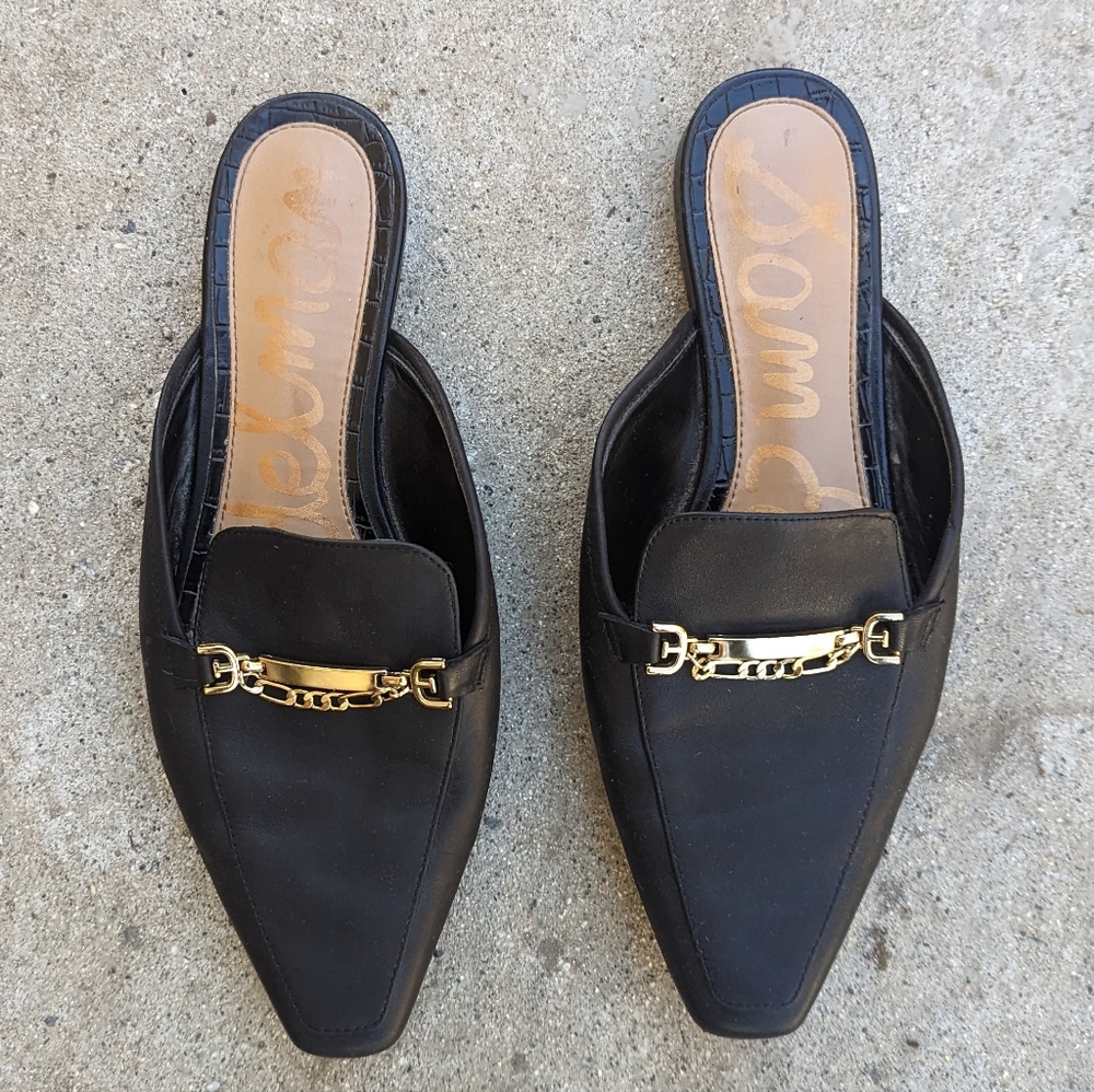 Sam Edelman Black Leather Mules size 8